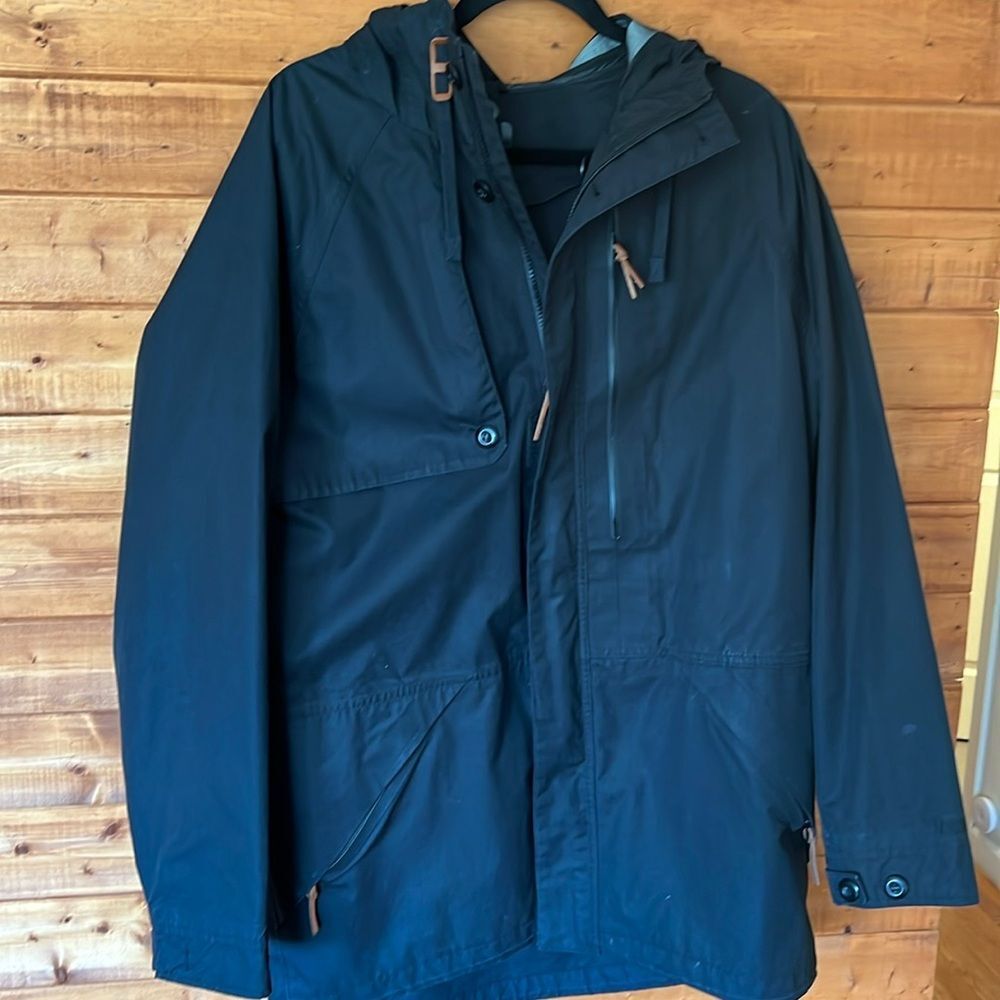 RARE Nike sportswear black 100% weatherproof, cotton duster jacket size men’s L